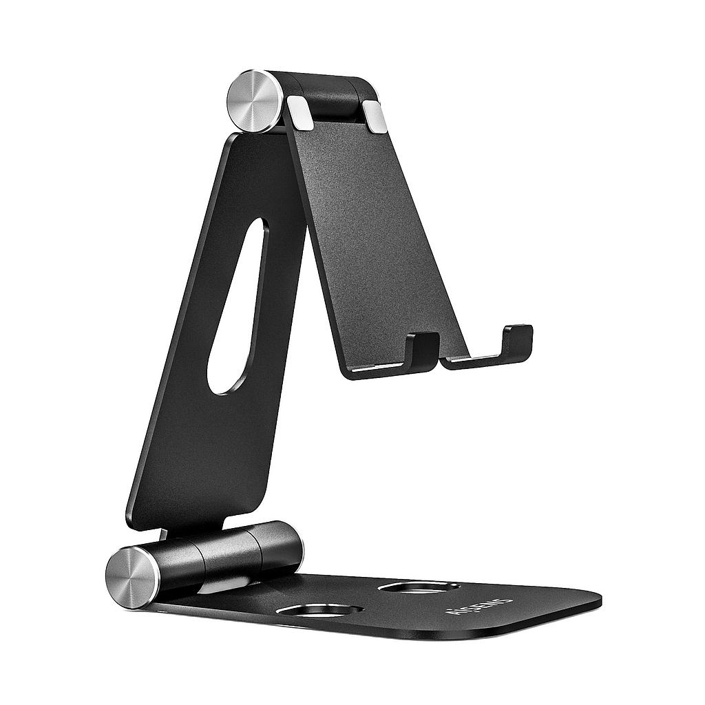 AISENS - SOPORTE DE SOBREMESA TAMAÑO XL AJUSTABLE (2 PIVOTES) PARA MOVIL / TABLET, NEGRO (Ref.MS2PXL-096)