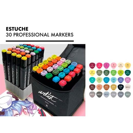 ALEX BOG - ESTUCHE DE LUJO 30 ROTULADORES LUXURY CANVAS GAMA ARTIST DOBLE PUNTA C/SURTIDOS (Ref.AB-0730)