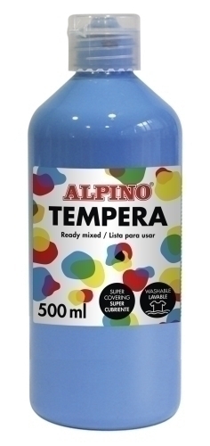 ALPINO - TEMPERA LIQUIDA 500 ml (botella) AZUL CYAN (Ref.DM010180)