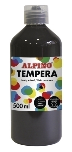 ALPINO - TEMPERA LIQUIDA 500 ml (botella) NEGRO (Ref.DM010183)