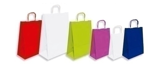 ANDINA - BOLSA de PAPEL KRAFT BLANCO 27x37x12 cm BLANCO PAQUETE de 50 (Ref.2004030)