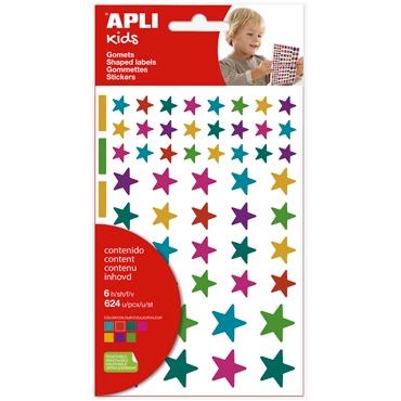 APLI - GOMETS ESTRELLAS REMOVIBLES MULTICOLOR 624U 6 HOJAS C/SURTIDOS (Ref.19453)