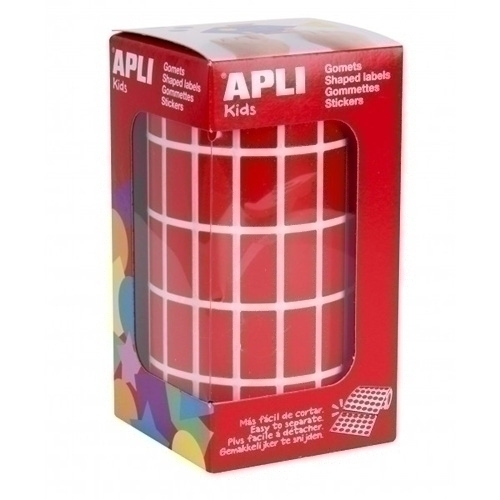 APLI - GOMETS ROLLO 59h RECTANGULO 20x10 mm ROJO 3.540 uds. (0) (Ref.4885)