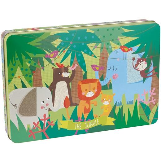 APLI - PUZZLE TEMÁTICA LA JUNGLA 24 PIEZAS CAJA METÁLICA +3 AÑOS (Ref.16492)