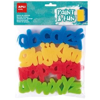 APLI - SELLOS PAINT&amp;FUN ESPONJA ABC BOLSA DE 26 C/SURTIDOS (Ref.19412)