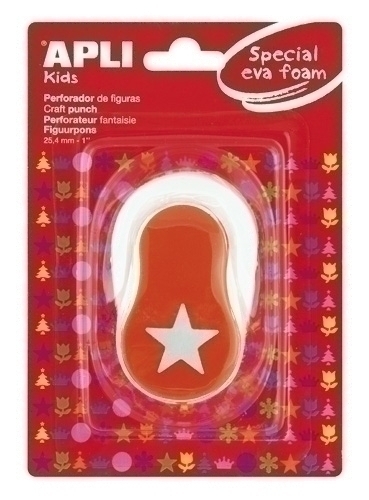 APLI - TALADRO GOMA EVA 25,4 mm ESTRELLA NARANJA (Ref.13298)