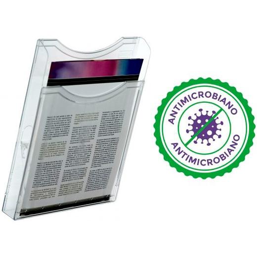 ARCHIPLAY - SOPORTE MURAL DE 1 BANDEJA A4 ARCHIVO 2000 ANTIMICROBIANO SANITIZED CRISTAL TRANSP. (Ref.6121AM CS TP)