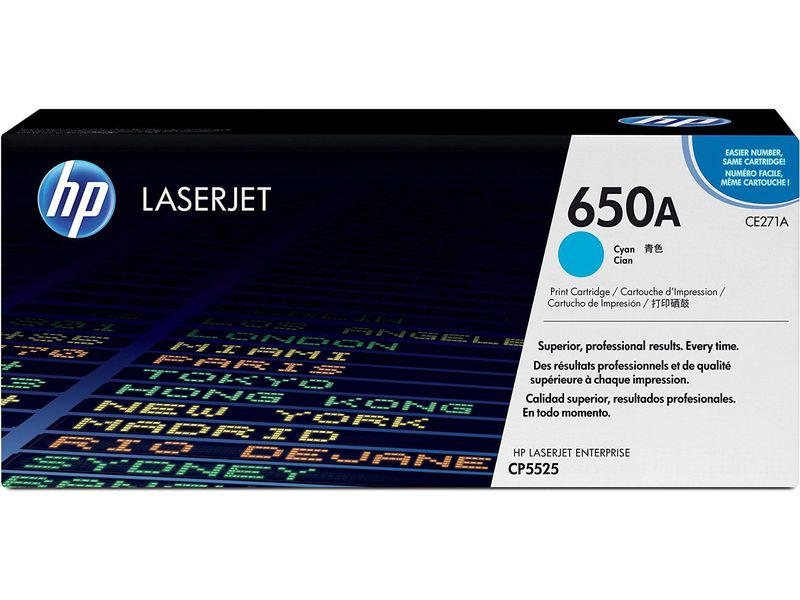 HP ( HEWLETT PACKARD ) - Toner Laser ORIGINALES 650A Cyan (Ref.CE271A)