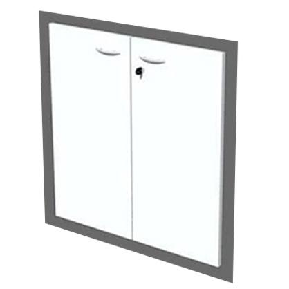 ARTEXPORT - PAREJA DE PUERTAS PARA ESTANTERÍA BAJA PRESTO 18MM CON CERRADURA GRIS (Ref.60067M-9)