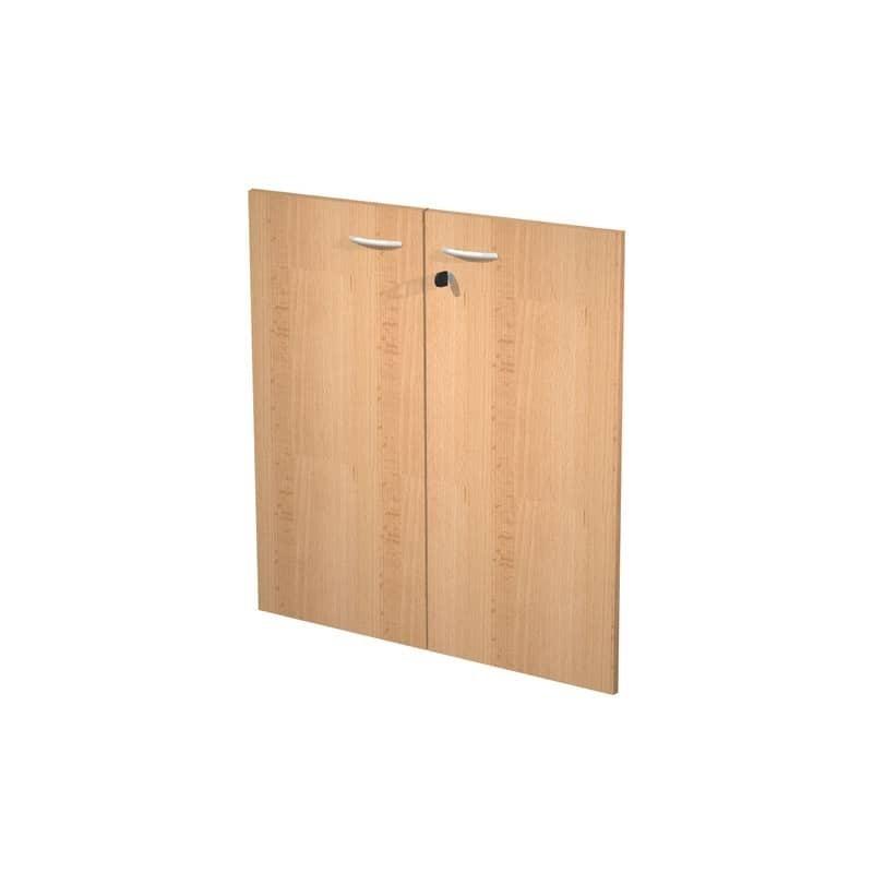 ARTEXPORT - PAREJA DE PUERTAS PARA ESTANTERÍA BAJA PRESTO 18MM CON CERRADURA HAYA (Ref.60067M-6)