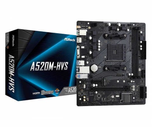 ASROCK - A520M-HVS Zócalo AM4 Micro ATX (Ref.90-MXBE60-A0UAYZ)
