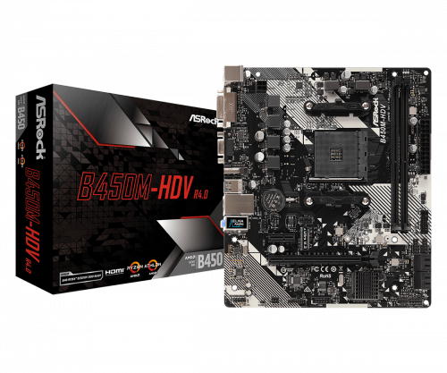 ASROCK - B450M-HDV R4.0 Zócalo AM4 Micro ATX AMD B450 (Ref.90-MXB9N0-A0UAYZ)