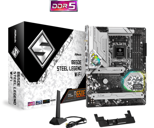 ASROCK - B650E Steel Legend WiFi AMD B650 Zócalo AM5 ATX (Ref.90-MXBJY0-A0UAYZ)