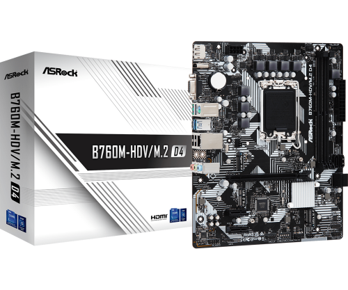 ASROCK - B760M-HDV/M.2 D4 Intel B760 LGA 1700 micro ATX (Ref.90-MXBL40-A0UAYZ)