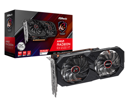 ASROCK - Phantom Gaming RX 6500 XT 4GB OC AMD Radeon RX 6500 XT GDDR6 (Ref.90-GA3DZZ-00UANF)