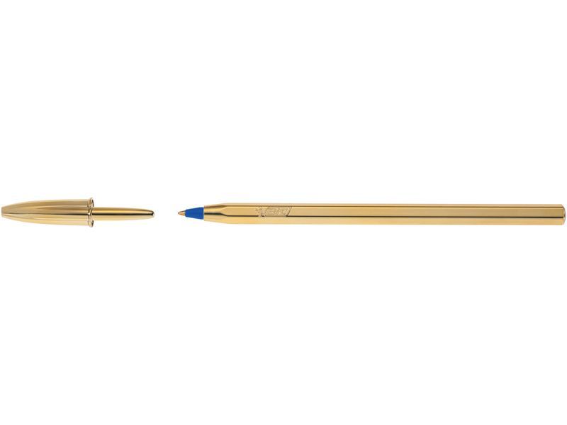 BIC - Boligrafo Cristal Celebrate Oro trazo medio Tinta Azul (Ref.921340)