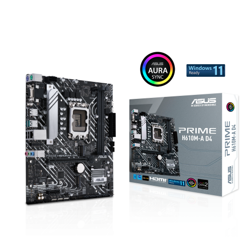 ASUS - PRIME H610M-A D4 Intel H610 LGA 1700 micro ATX (Ref.90MB19P0-M0EAY0)