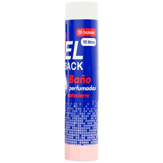 BELSACK - BOLSAS DE BASURA BAÑO PERFUMADA G50 10L AUTOCIERRE 39X40 BLANCA -ROLLO 30U- (Ref.8013)