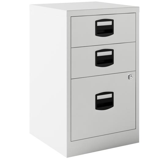 BISLEY - ARCHIVADOR METALICO 2 CAJONES PERSONALES + 1 CAJÓN ARCHIVO A4 FONDO 40CM GRIS (Ref.PFA3-V7)