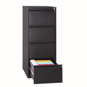 BISLEY - ARCHIVADOR METALICO CARPETAS COLGANTES 4 CAJONES 132X46X62 CM (ALTO X ANCHO X FONDO) NEGRO (Ref.FGC/FP.4.(46).B/B)
