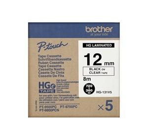 BROTHER - CINTA ROTULADORA LAMINADA NEGRO SOBRE FONDO AMARILLO (CAJA DE 5UN), 12 MM, 8 M (Ref.HGe631V5)