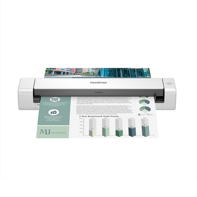 BROTHER - ESCANER PORTATIL A DOBLE CARA DE DOCUMENTOS A4 A COLOR, 15HPM / 30PPM EN A4 A 300 PPP (COLOR Y MONOCROMO), USB 3.0, (Ref.DS740D)