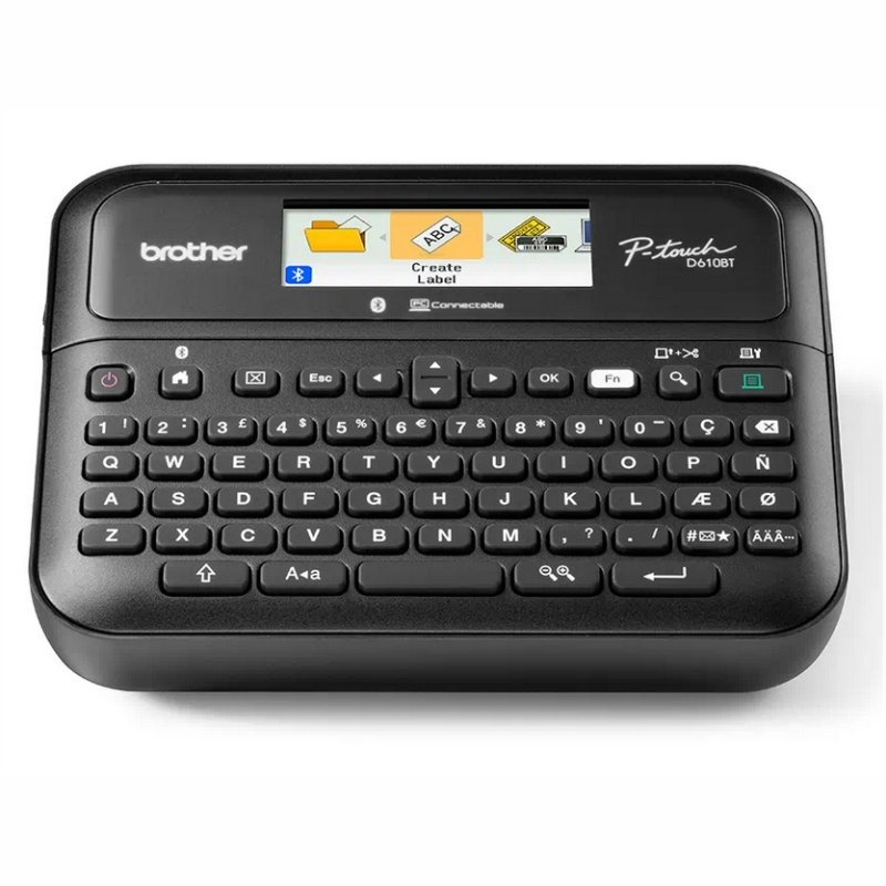BROTHER - ETIQUETADORA ROTULADORA ELECTRÓNICA PT-D610BVP, DE MANO, TECLADO QWERTY, CONECTIVIDAD USB (Ref.PTD610BTVP)