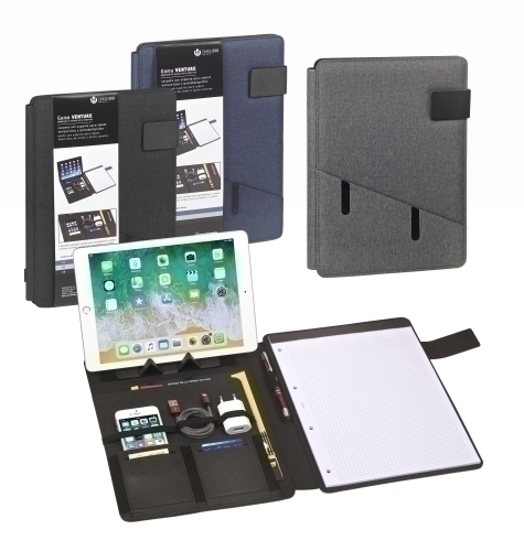 CARCHIVO - CARPETA de CONGRESOS VENTURE A4 con MULTI BOLSILLO, BLOC y ATRIL TABLET AZUL (Ref.23010009)