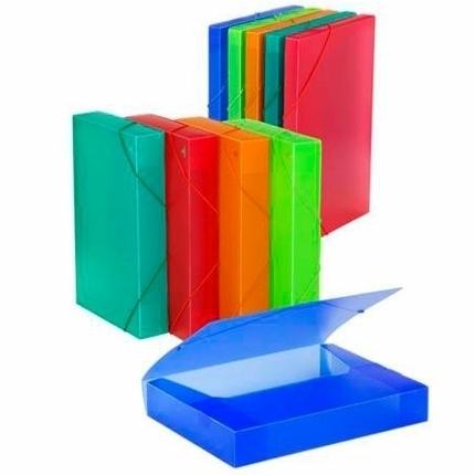 CARCHIVO - CARPETA de PROYECTOS PP TRANS. A4 GOMAS 5 cm FLUOR 5 col.surt. (Ref.385KF)