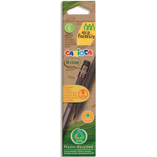 CARIOCA - ESTUCHE 6 LÁPICES DE GRAFITO TITA ECO FAMILY HB CON GOMA (Ref.43091)