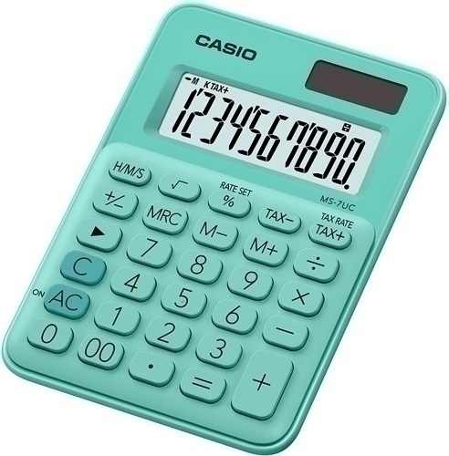 CASIO - CALCULADORA SOBREMESA 10 DIGITOS MS-7UC VERDE (Ref.MS-7UC-GN)