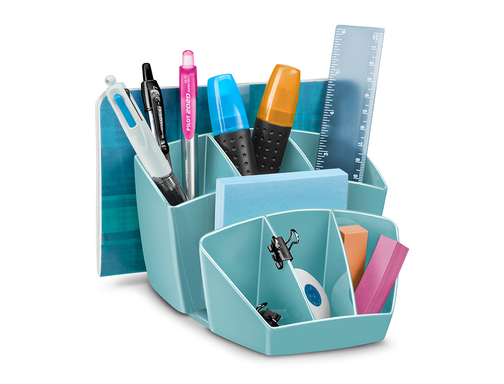 CEP - ORGANIZADOR DE SOBREMESA RIVIERA PLASTICO 8 DEPARTAMENTOS COLOR VERDE AGUA 143X158X93 MM (Ref.1005800991)