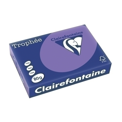 CLAIREFONTAINE - PAPEL COLOR A4 TROPHEE 80g 500h VIOLETA (Ref.1786C)