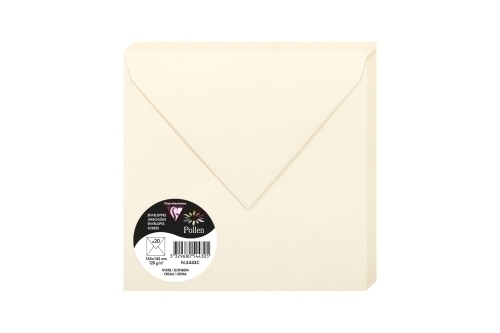 CLAIREFONTAINE - SOBRE POLLEN 165x165 120g MARFIL PAQUETE DE 20 (Ref.5443C)