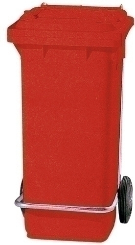 DARLIM - CONTENEDOR PROFESIONAL CON RUEDAS Y PEDAL 120 LITROS ROJO (Ref.P06038)