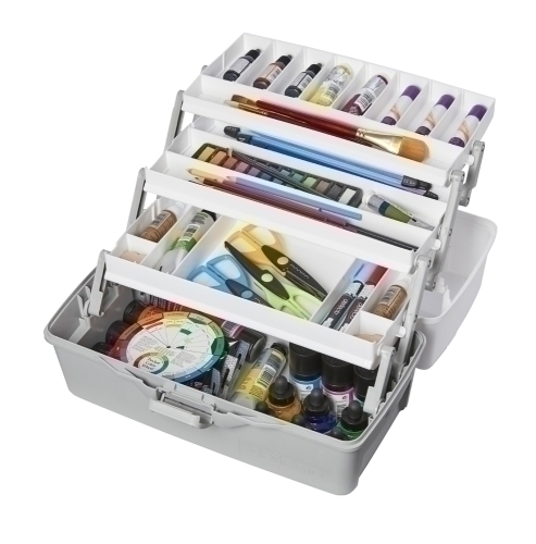 DEFLECTO - CAJA ALMACENAMIENTO CON ASA 3 BANDEJAS (ESPECIAL MANUALIDADES) (Ref.29505EU)