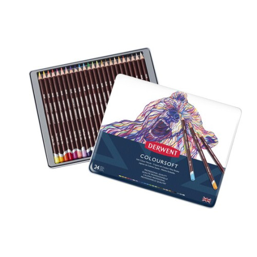 DERWENT - CAJA METÁLICA DE 24 LÁPICES COLOURSOFT (Ref.701027)