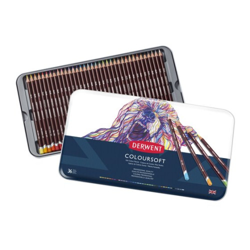 DERWENT - CAJA METÁLICA DE 36 LÁPICES COLOURSOFT (Ref.701028)