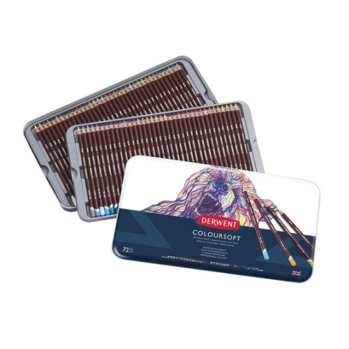 DERWENT - CAJA METÁLICA DE 72 LÁPICES COLOURSOFT (Ref.701029)