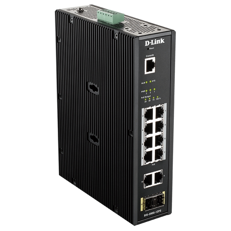 D-LINK - Switch Industrial 8xGB 2xSFP (Ref.DIS-200G-12PS)