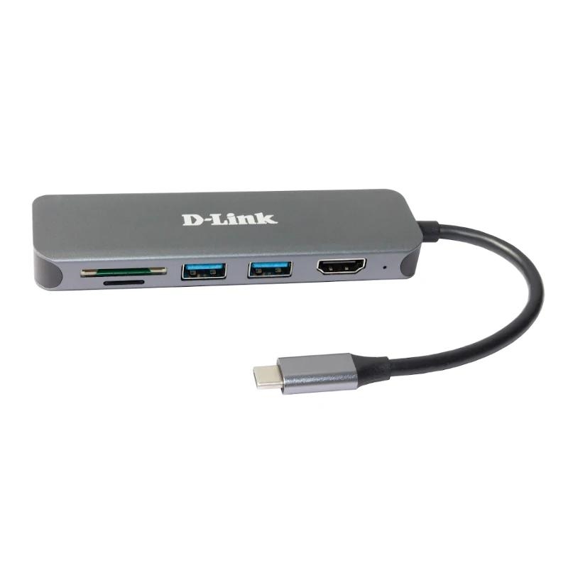 D-LINK - 6-in-1 USB-C Hub HDMI/CR/PD (Ref.DUB-2327)