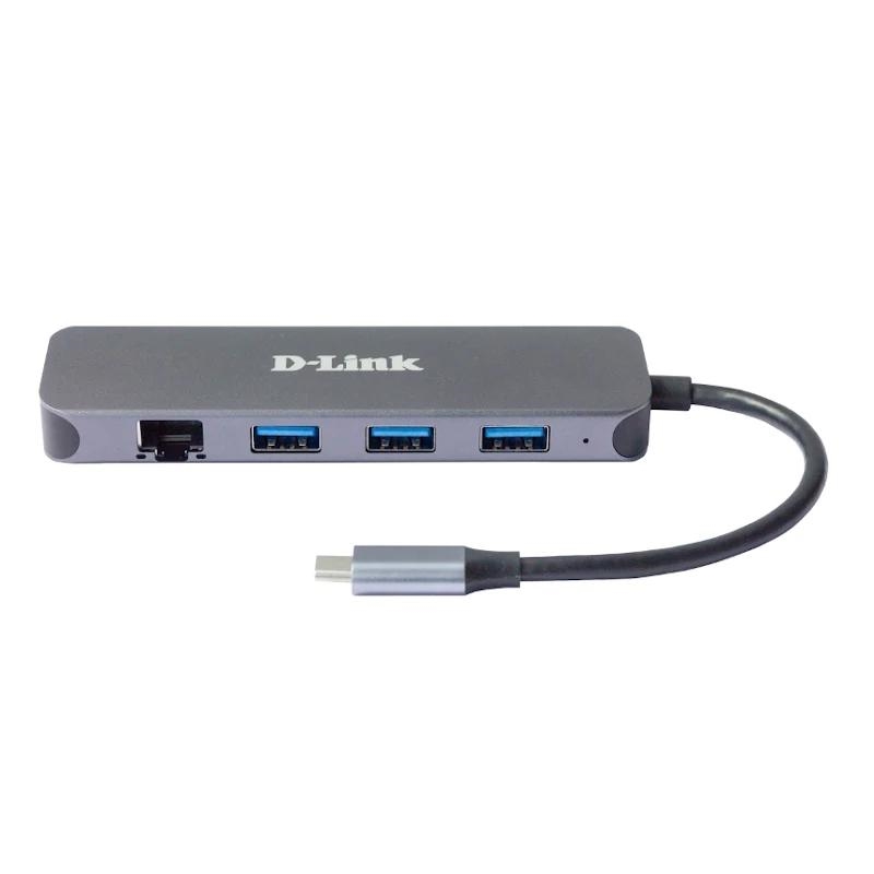 D-LINK - 5-in-1 USB-C Hub GbE/PD (Ref.DUB-2334)