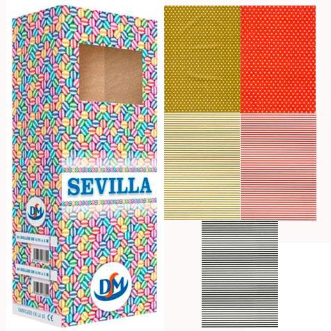 DM - ROLLO DE PAPEL DE REGALO 0,70X2M SEVILLA 5 DISEÑOS SURTIDOS (Ref.1-SEVILLA)