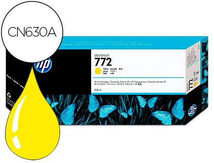 HP ( HEWLETT PACKARD ) - Cartuchos ORIGINALES Inyección De Tinta 772 Amarillo (Ref.CN630A)