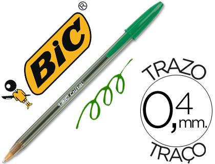 BIC - Boligrafo Cristal Verde Trazo 0.4 mm (Ref.8373629)