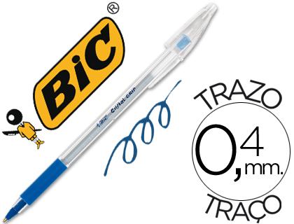 BIC - BOLIGRAFO CRISTAL GRIP AZUL (Ref.889985(ANTIGUA 6769))