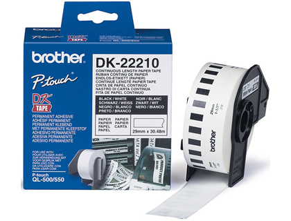 BROTHER - CINTA DE PAPEL CONTINUO PARA IMPRESORAS QL -29MMX30,48MTS- (Ref.DK-22210)
