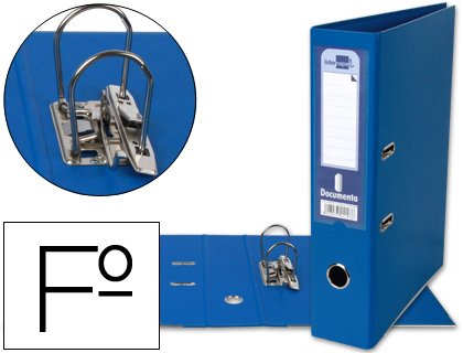 LIDERPAPEL - ARCHIVADOR DE PALANCA FOLIO DOCUMENTA FORRADO PVC CON RADO LOMO 75MM AZUL COMPRESOR METALICO (Ref.AZ30)
