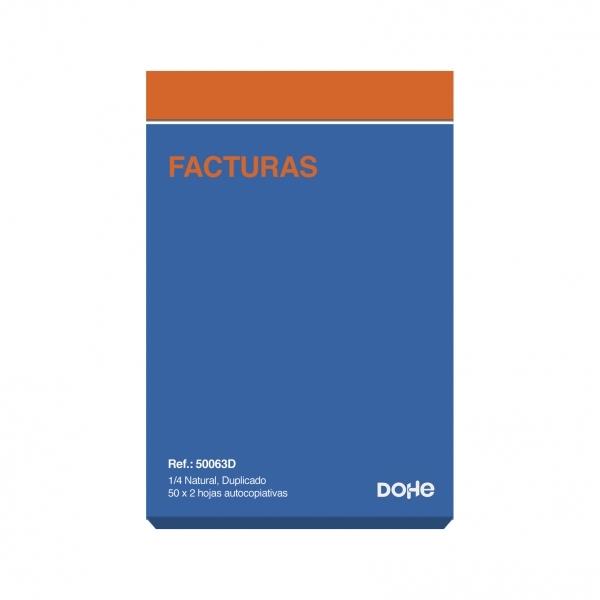 DOHE - TALONARIO FACTURAS CUARTO NATURAL DUPLICADO AUTOCOPIATIVO -10U- (Ref.50063D)