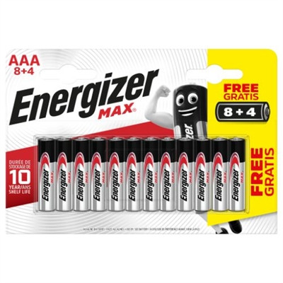 ENERGIZER - BLISTER 8 + 4 PILAS MAX TIPO LR03 (AAA) (Ref.E301531200)